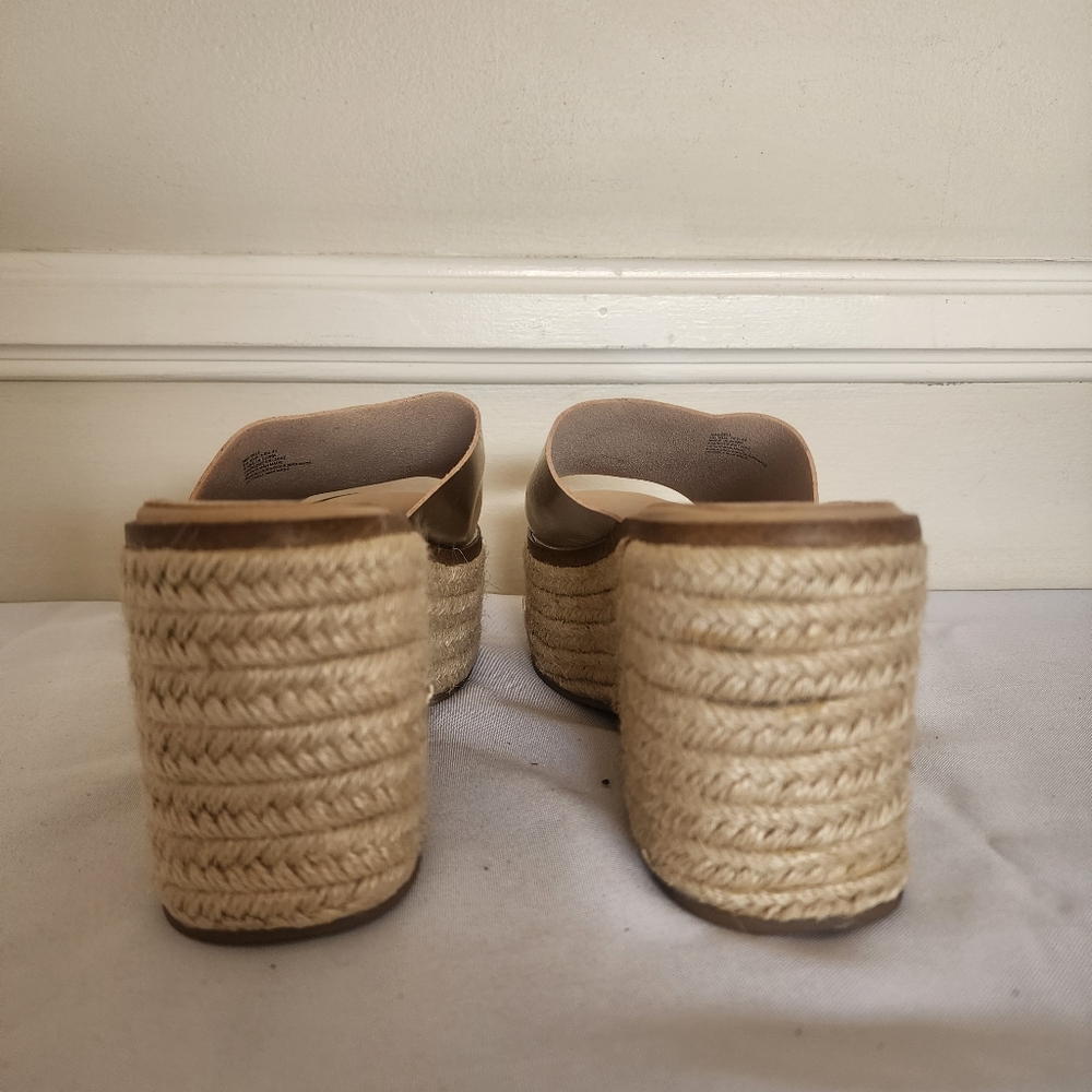 Justfab Cork Wedge Slide Gold Size 9 - Picture 5 of 8